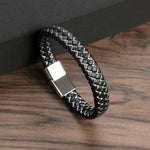 Men's Gold-Plated Leather Bracelet 