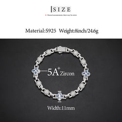 TUHE 925 Silver Moissanite Cuban Chain