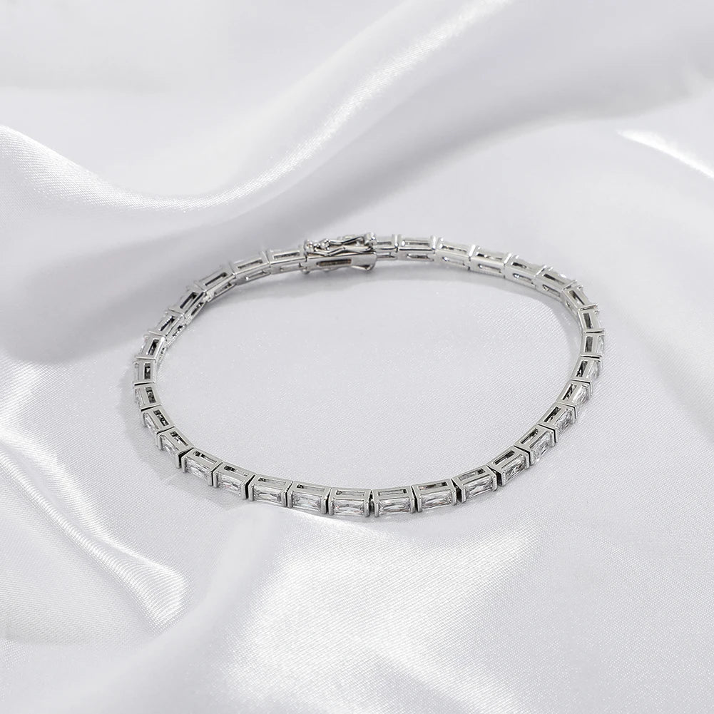 TOPGRILLZ Baguette Couple Tennis Bracelet