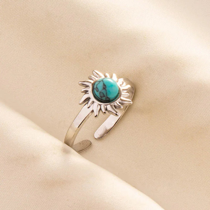 Boho Turquoise Adjustable Ring 