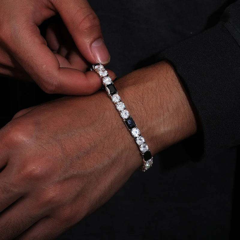 ICEOUTBOX Moissanite & Black CZ Bracelet