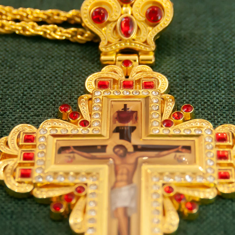 HT Gold Greek Orthodox Cross Necklace