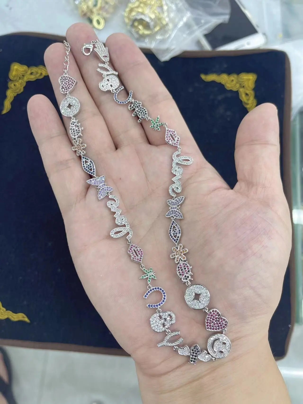 Gold & Silver CZ Link Chain