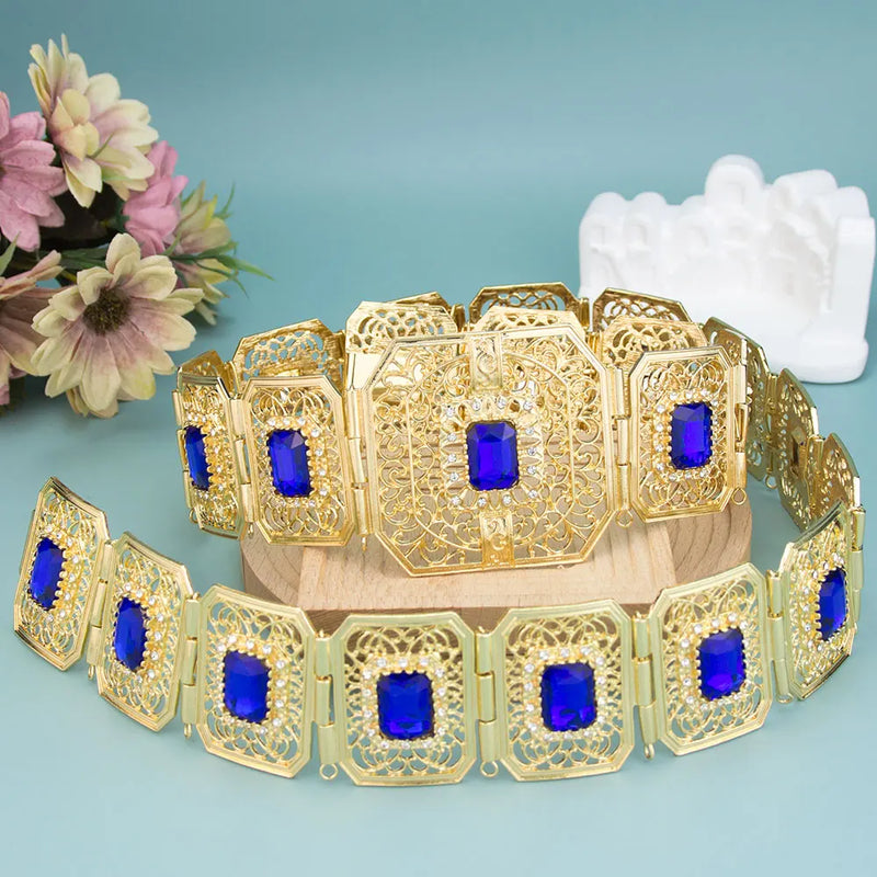 Elegant Morocco Caftan Belt - Adjustable Crystal Wedding Jewelry