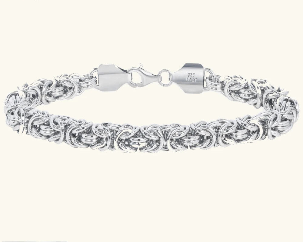 Silver Byzantine Emperor Chain Bracelet
