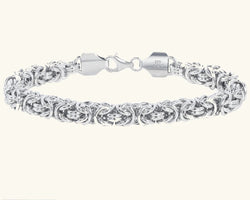 Silver Byzantine Emperor Chain Bracelet
