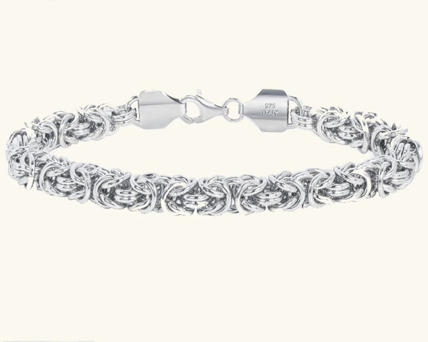 Silver Byzantine Emperor Chain Bracelet