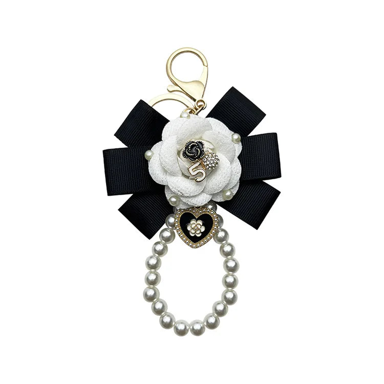 Thread Camellia Flower Keychain