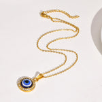 Evil Eye Circle Pendant Necklace