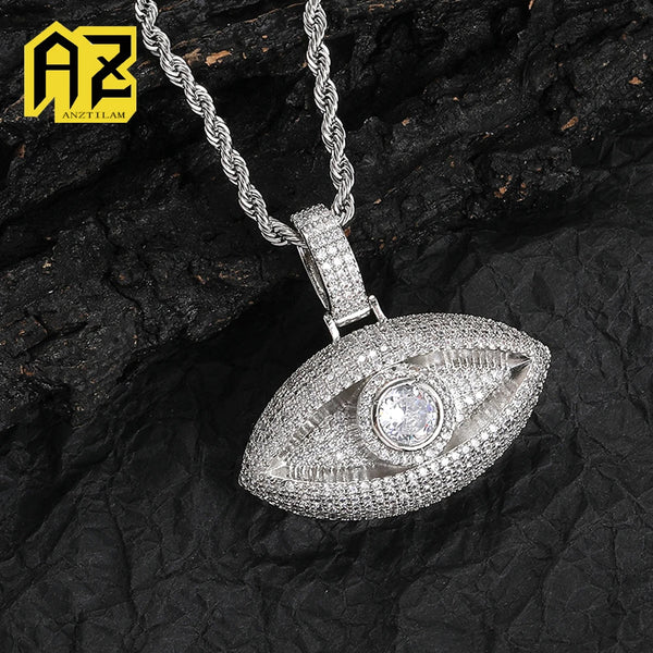 God Eye Iced Out Pendant Necklace