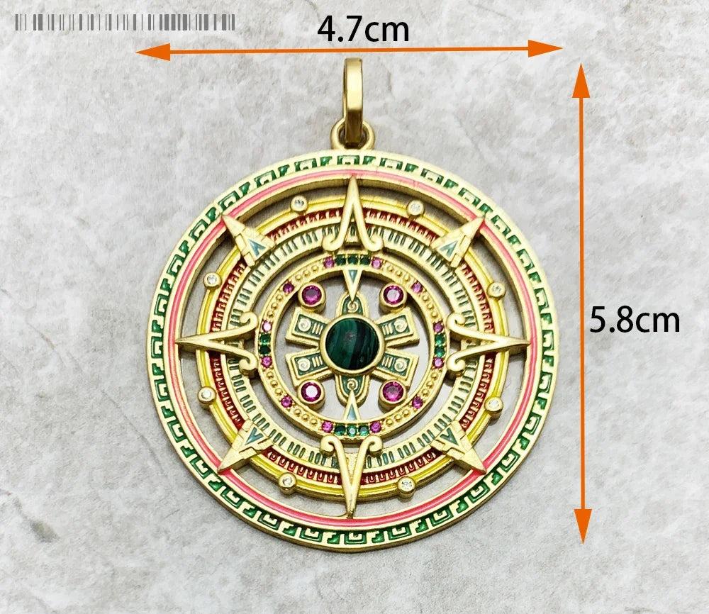 Golden Aztec Amulet Pendant