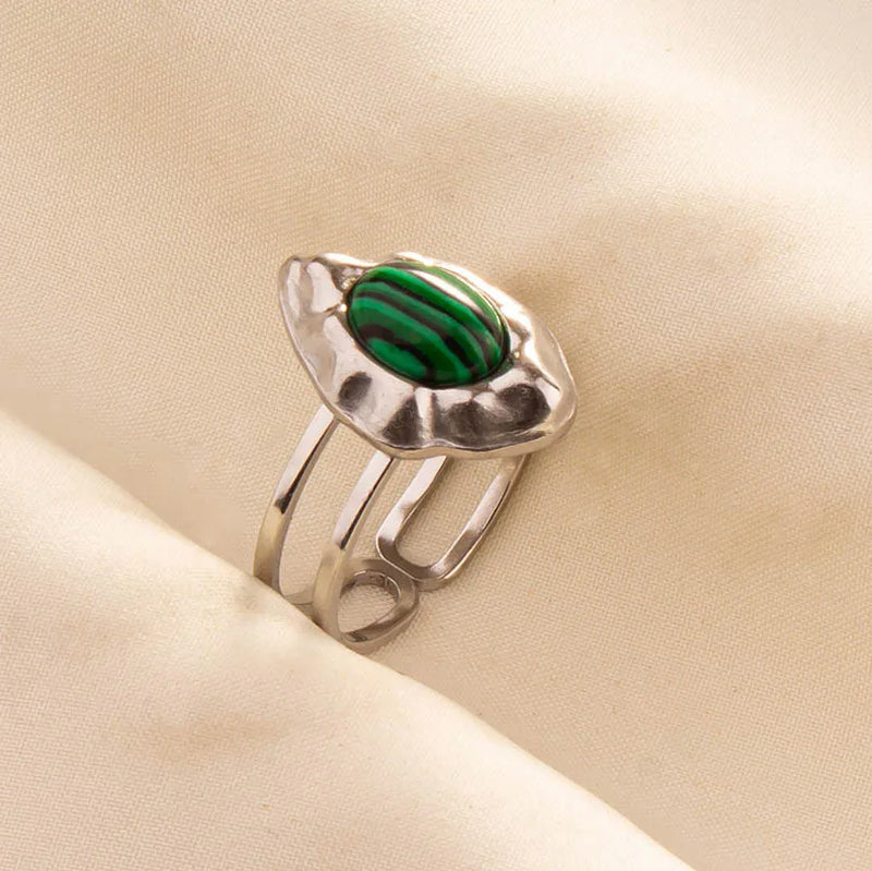 Green Turquoise Adjustable Ring