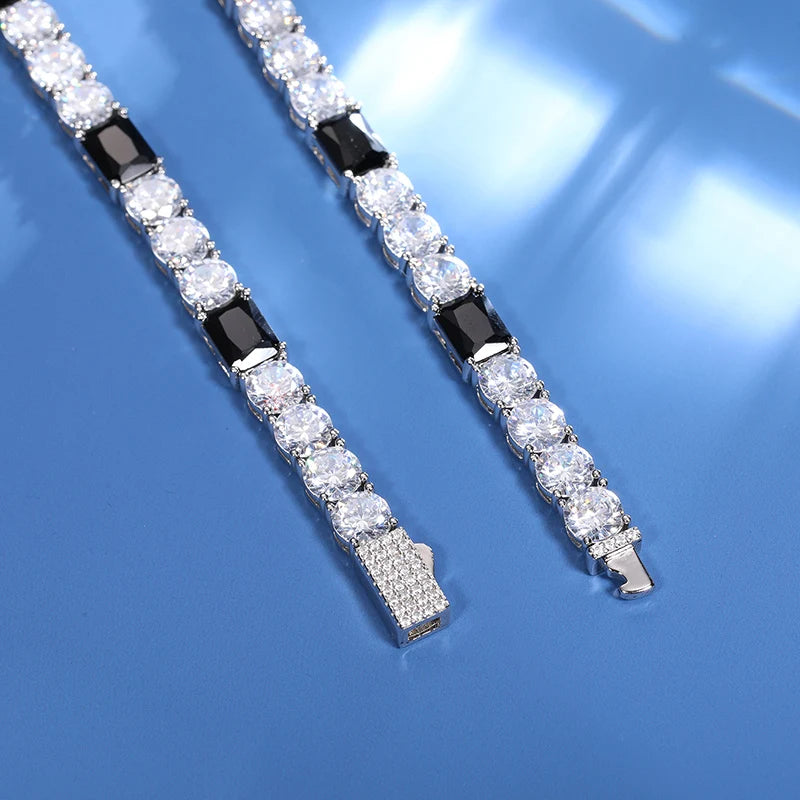ICEOUTBOX Moissanite & Black CZ Bracelet