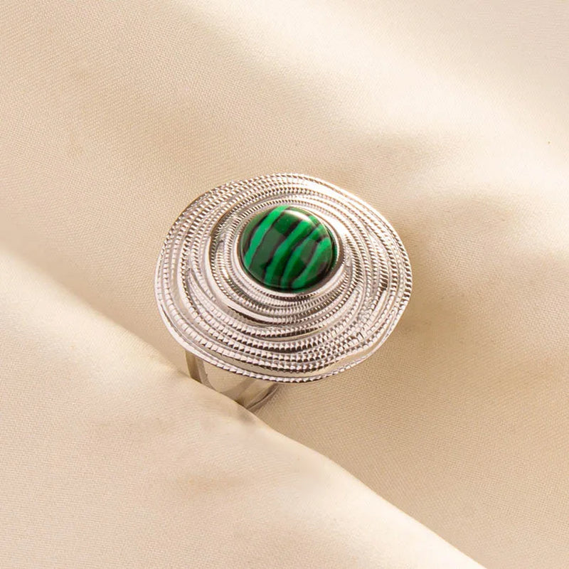 Green Turquoise Adjustable Ring