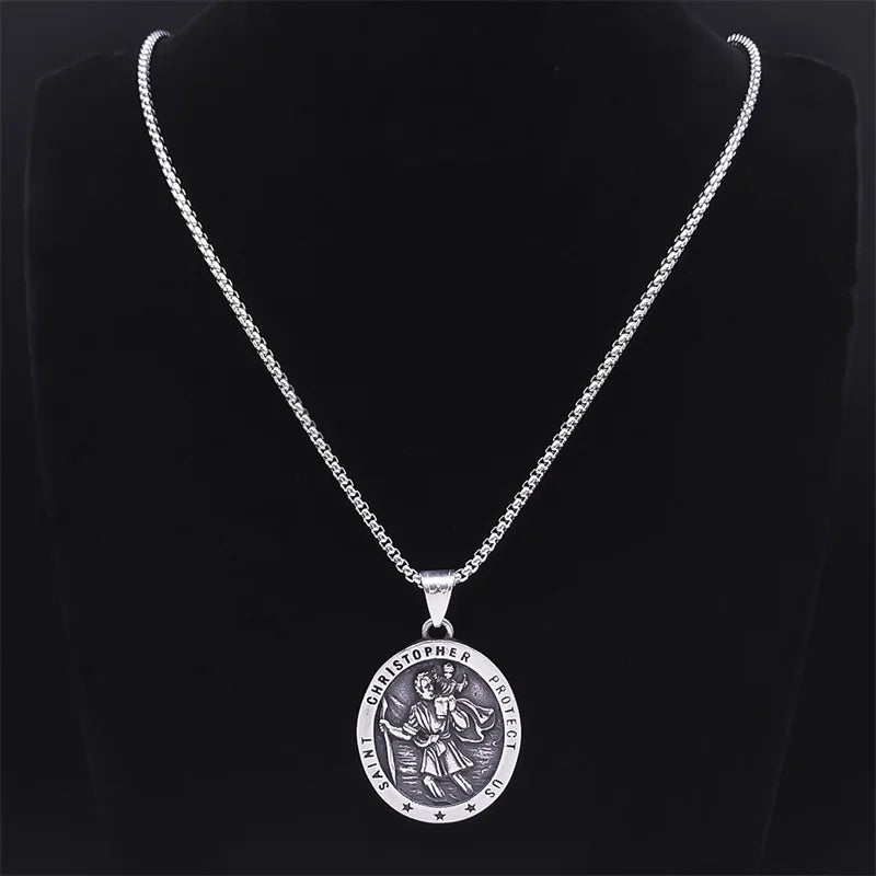 Stainless Steel Protection Amulet Necklace