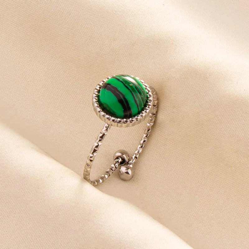 Green Turquoise Adjustable Ring