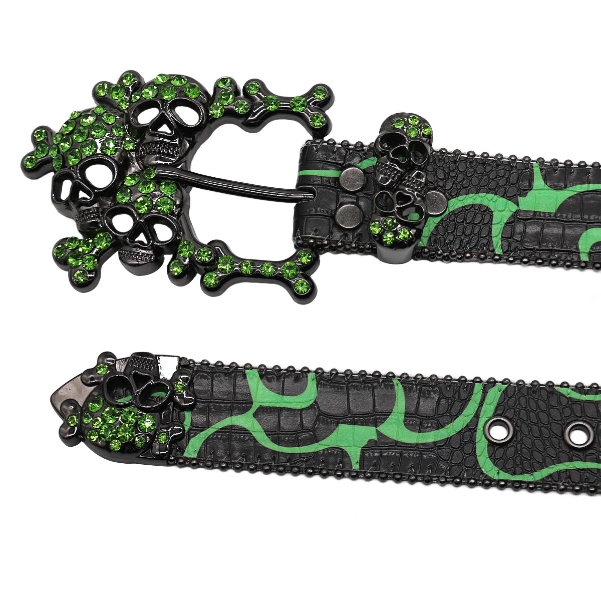 Skull Western Rhinestones Belt