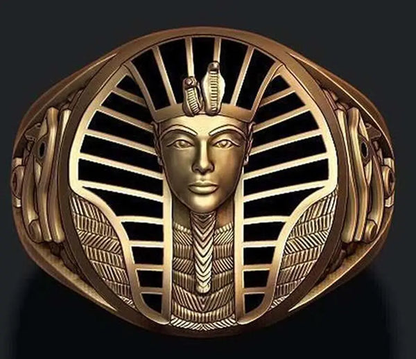 Egyptian Green Pharaoh Portrait Ring