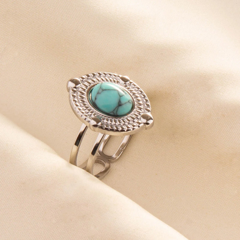 Boho Turquoise Adjustable Ring 