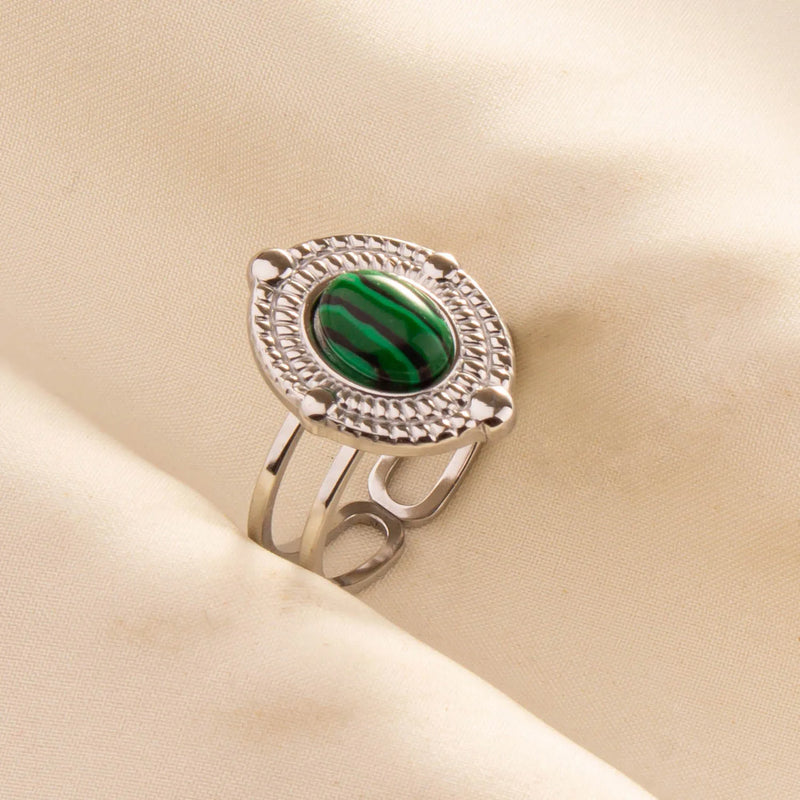 Green Turquoise Adjustable Ring