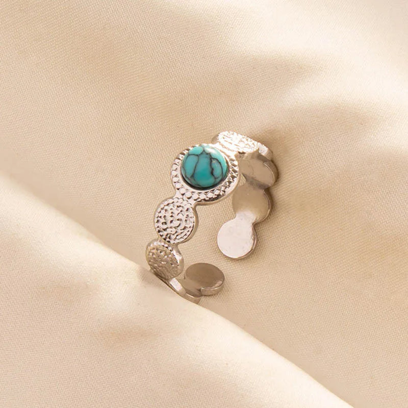 Boho Turquoise Adjustable Ring 