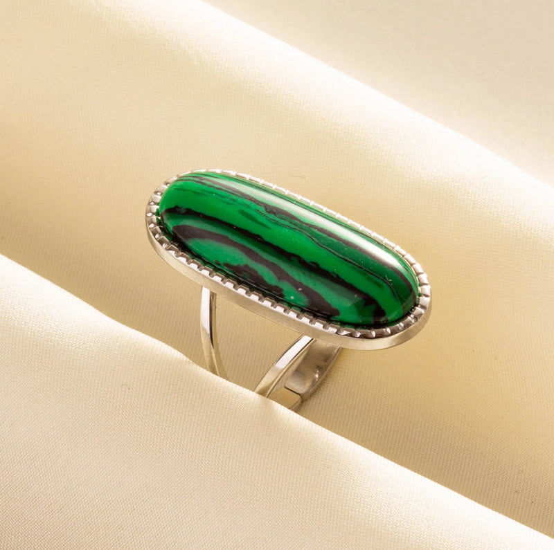 Green Turquoise Adjustable Ring