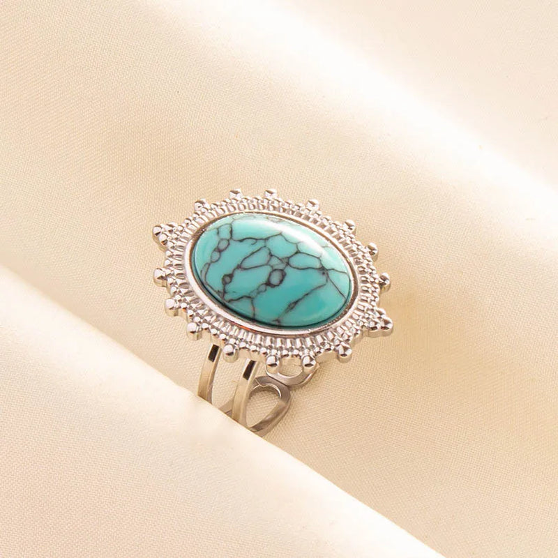 Boho Turquoise Adjustable Ring 