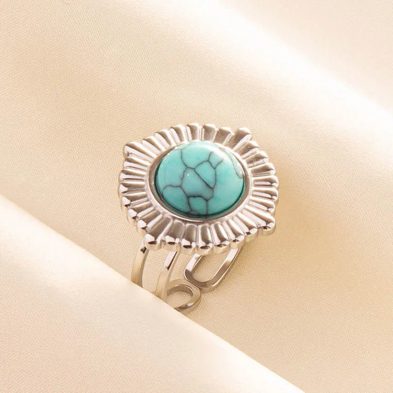 Boho Turquoise Adjustable Ring 