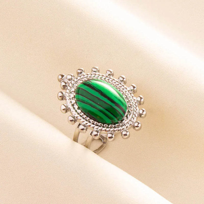 Green Turquoise Adjustable Ring