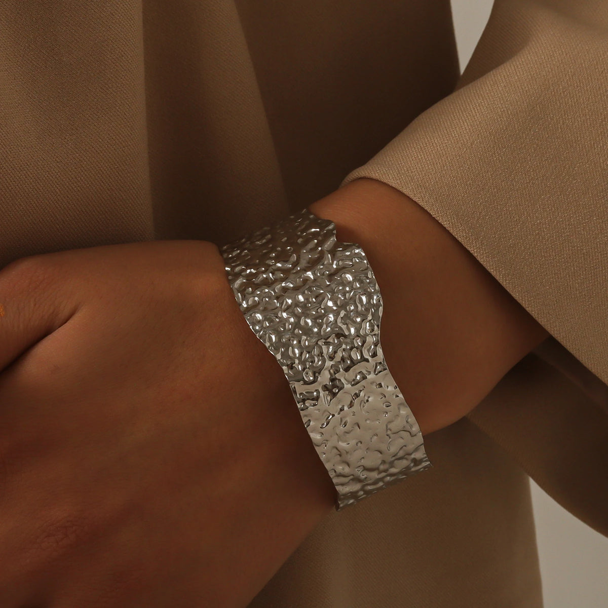 Wrinkle-Textured Cuff Bracelet