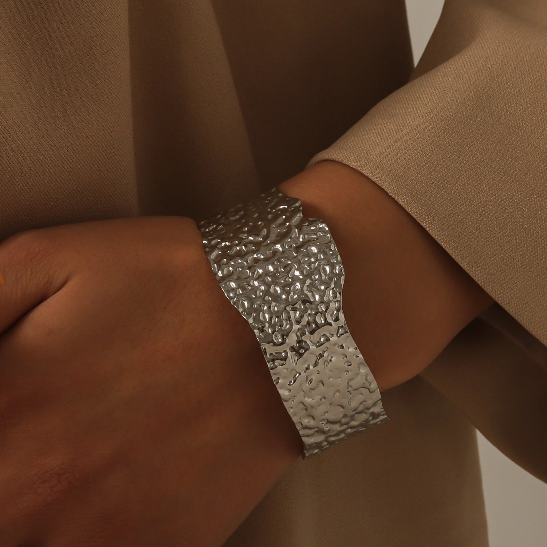 Wrinkle-Textured Cuff Bracelet