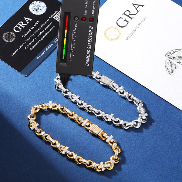 S925 Iced Out Cross Infinity Bracelet