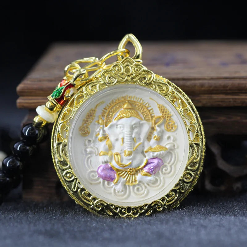 Thailand Buddha Card & Ganesh Elephant Amulet 