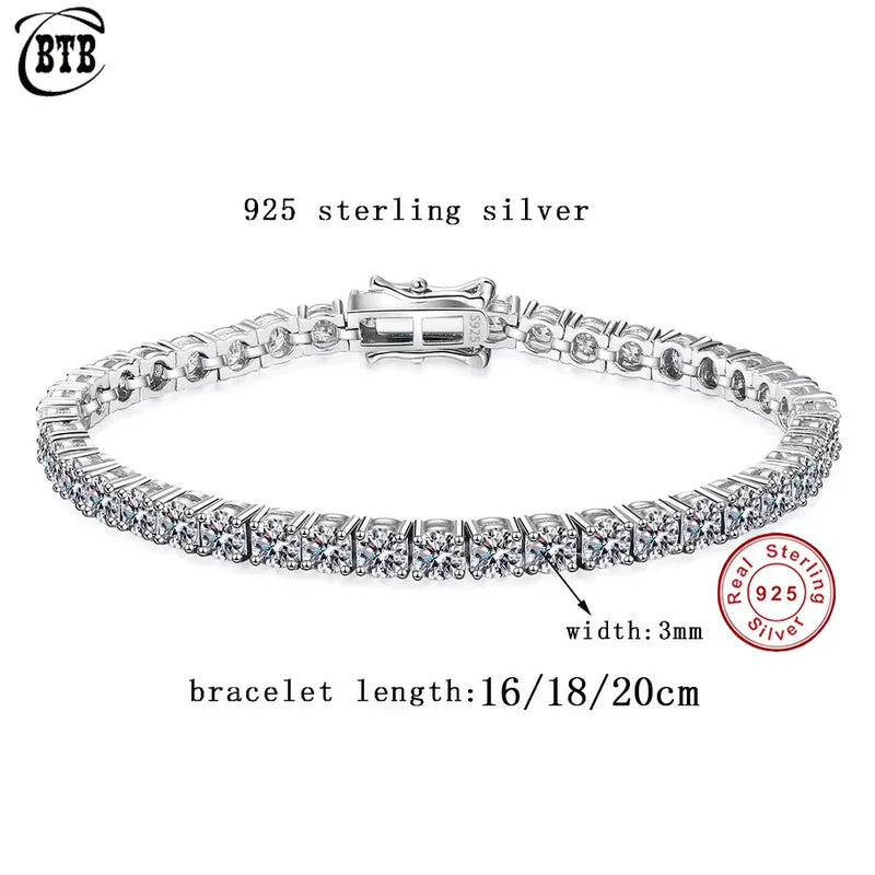 Moissanite Bracelet in 925 Sterling Silver