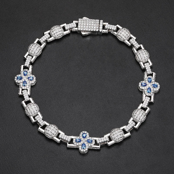 TUHE 925 Silver Moissanite Cuban Chain