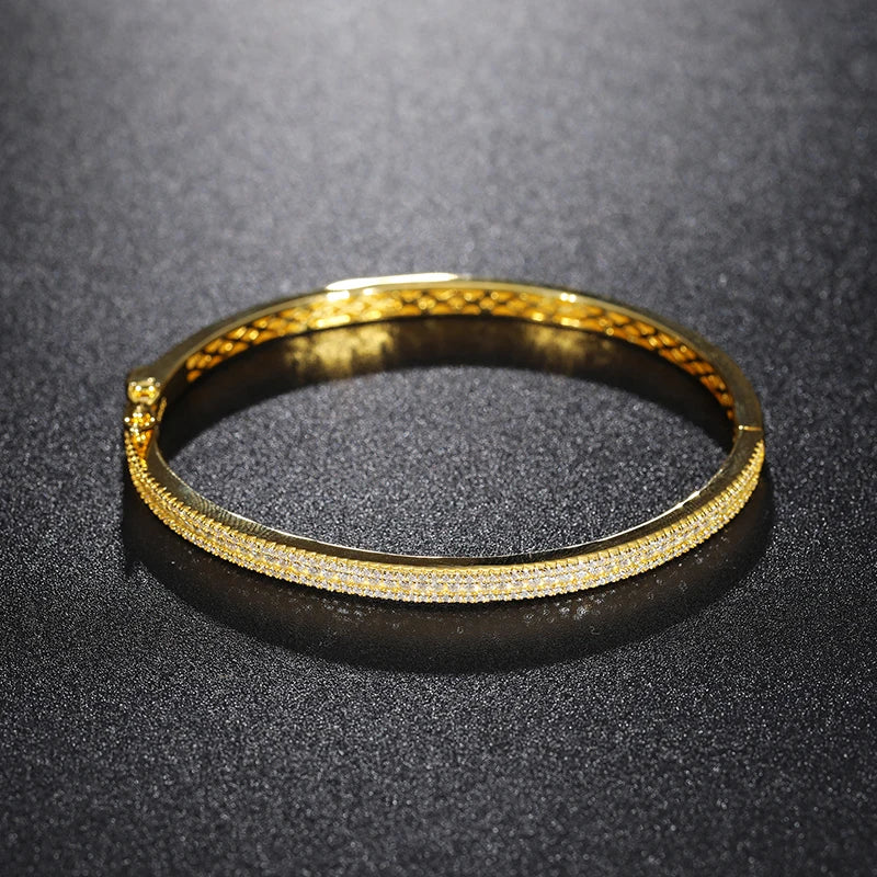 TUHE Luxury Moissanite 925 Silver Hip-Hop Bangle
