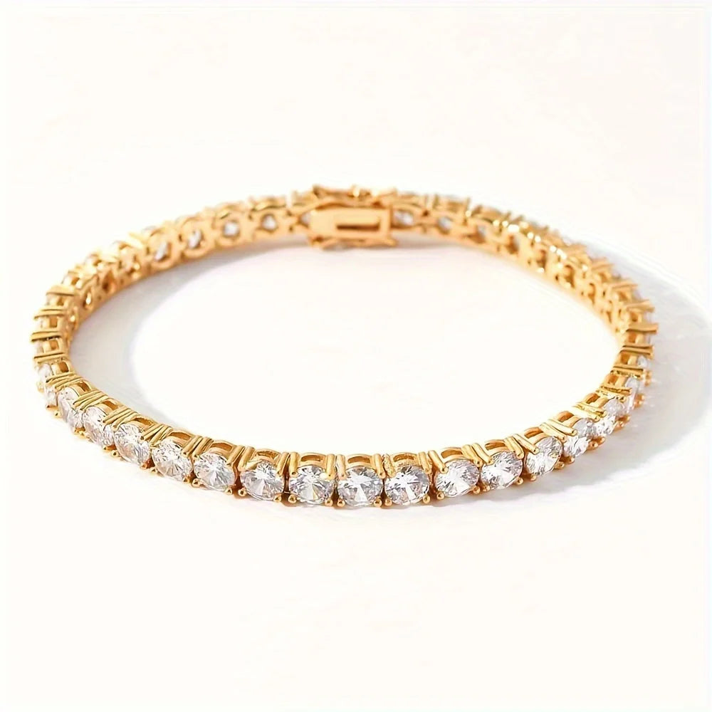 Pure Copper Zirconia Tennis Chain Bracelet