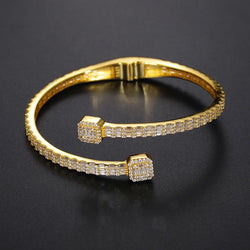 TUHE Luxury Moissanite 925 Silver Hip-Hop Bangle