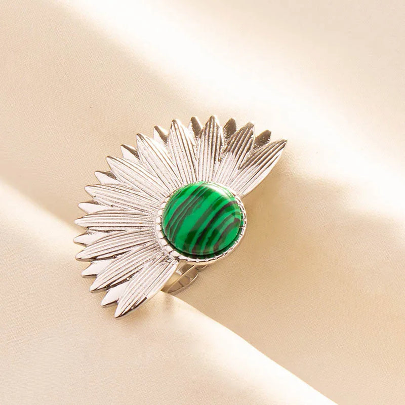 Green Turquoise Adjustable Ring