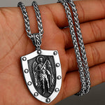Viking Warrior Archangel Michael Shield Pendant