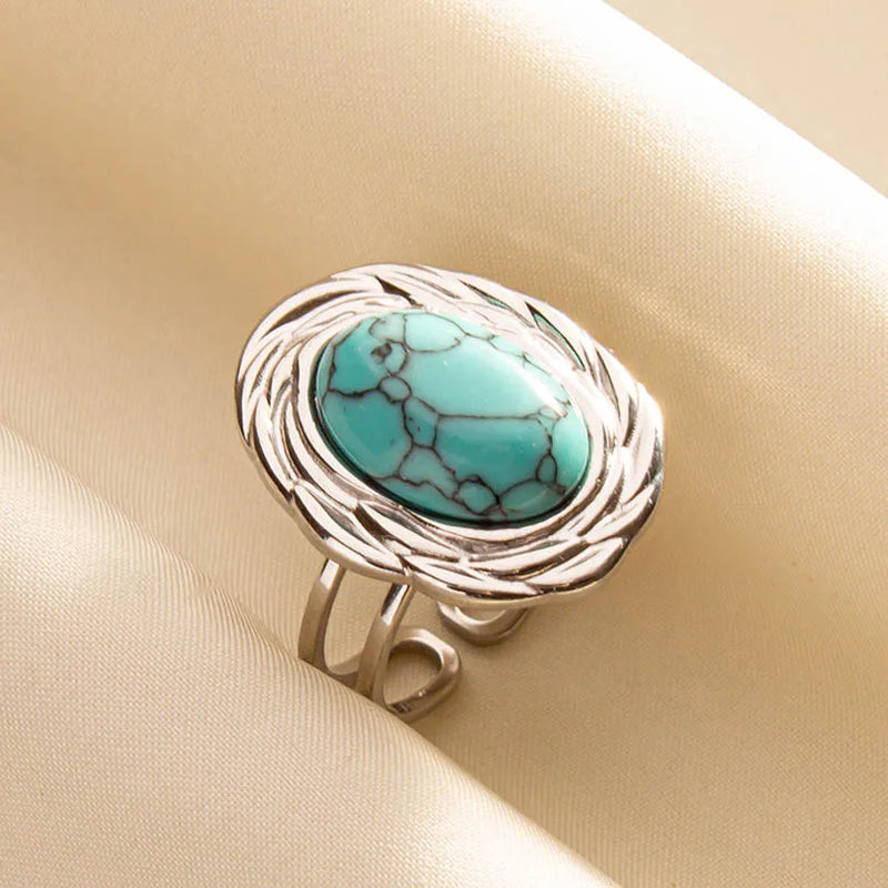 Boho Turquoise Adjustable Ring 