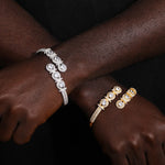 TUHE Luxury Moissanite 925 Silver Hip-Hop Bangle