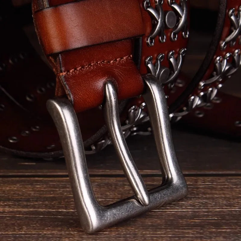 Genuine Leather Punk Rock Belt