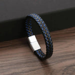 Men's Gold-Plated Leather Bracelet 