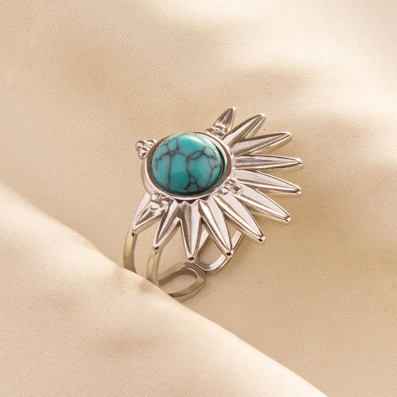 Boho Turquoise Adjustable Ring 