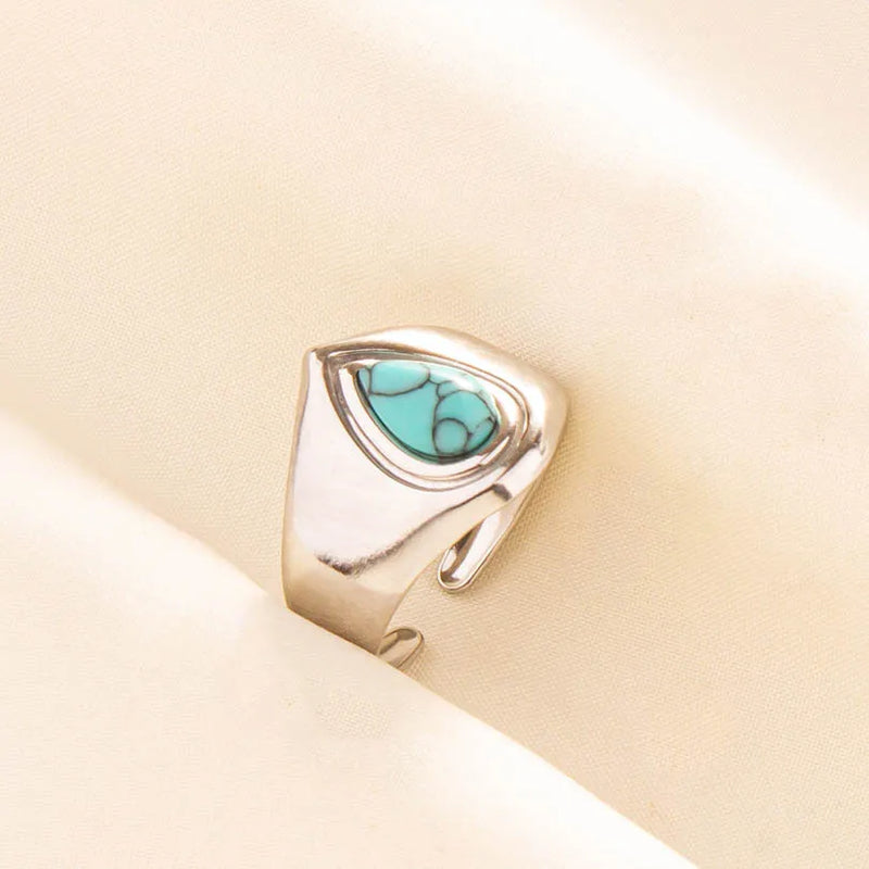 Boho Turquoise Adjustable Ring 