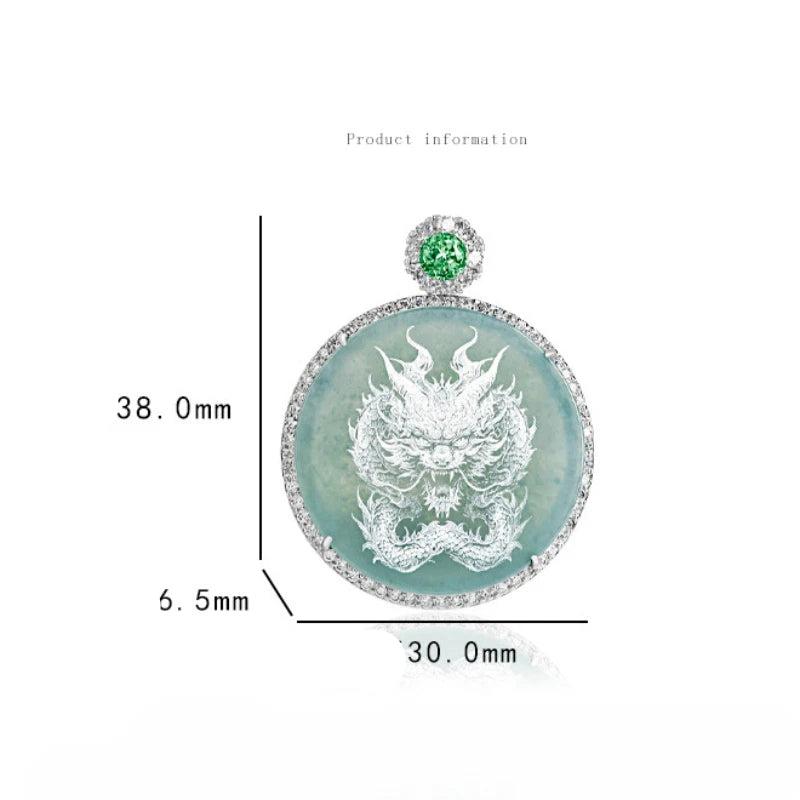 Blue Jadeite Dragon Pendant