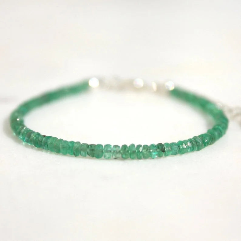Emerald Faceted Bracelet 