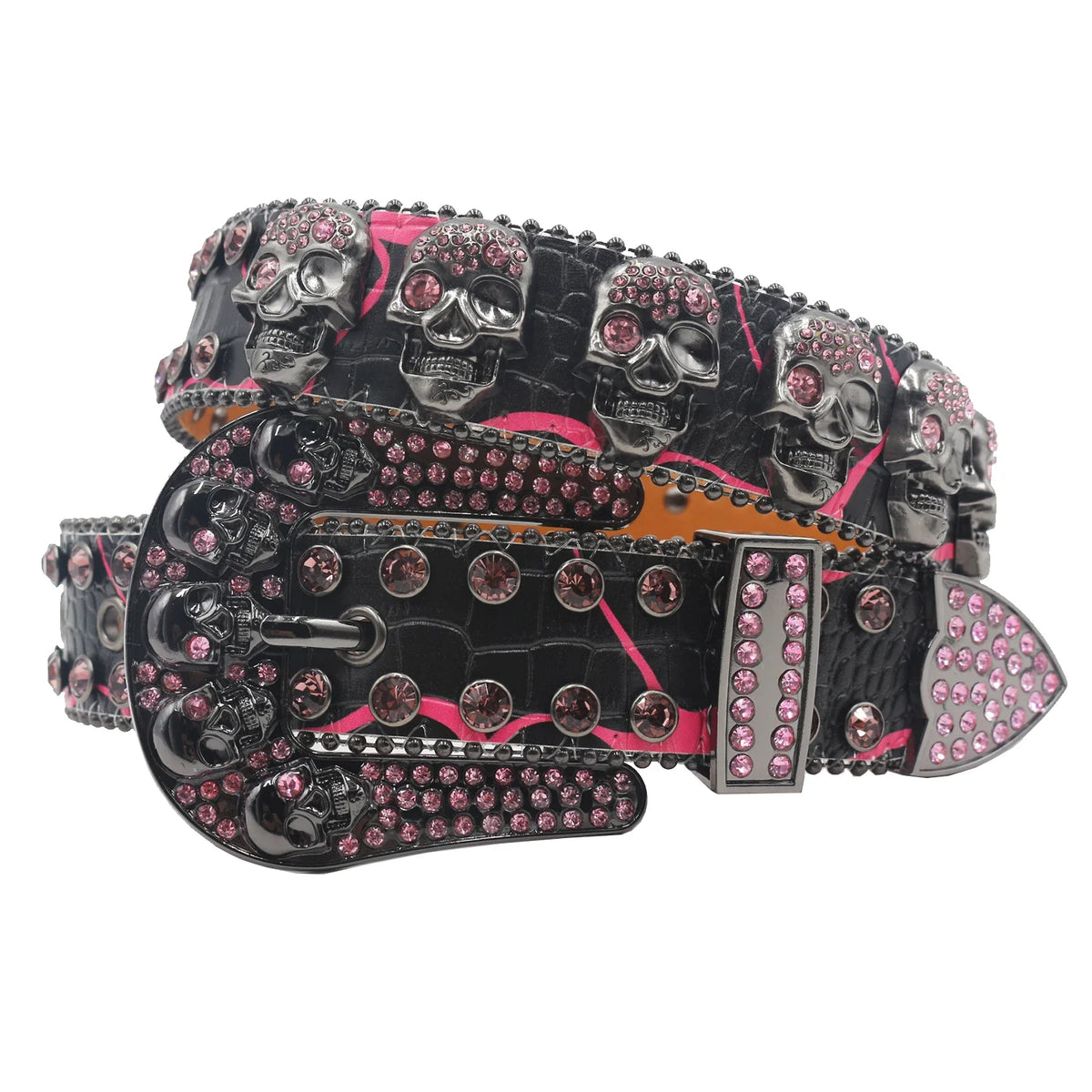 Strap Punk Rhinestone Western Belt
