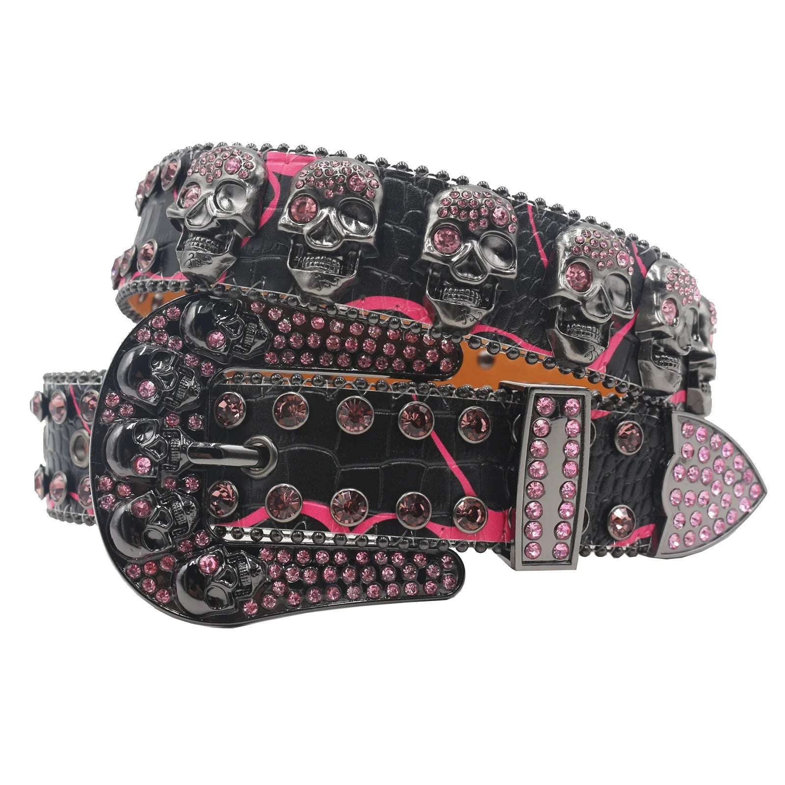 Strap Punk Rhinestone Western Belt
